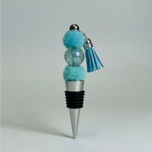 Elegant Blue Wine Stopper with Tassel